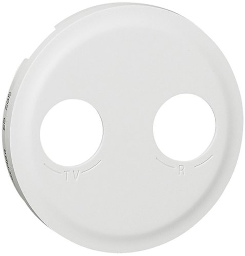 Лицевая панель Legrand Celiane для 2-м. розетки TV+R белый фото Лицевая панель Legrand Celiane для 2-м. розетки TV+R белый картинка